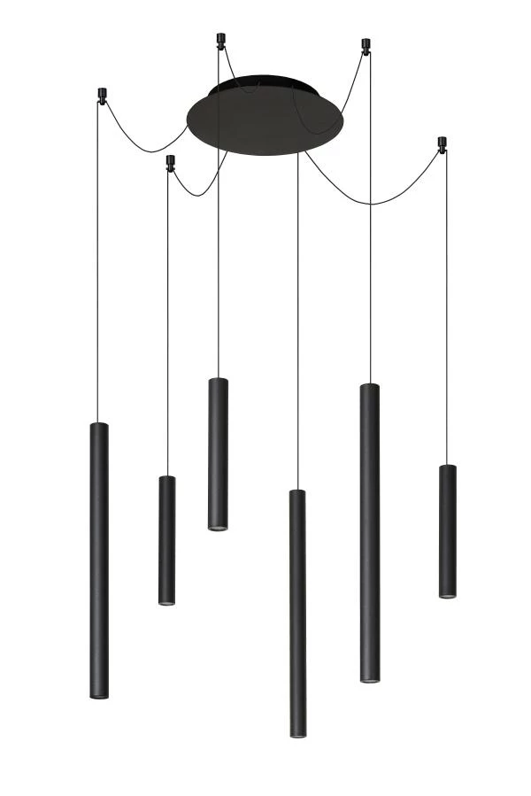 Lucide LORENZ - Pendant light - Ø 120 cm - LED Dim. - 6x4W 3000K - Black - turned off